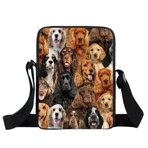 A Bunch Of English Cocker Spaniels Oxford Cloth Zipped Messenger Bag