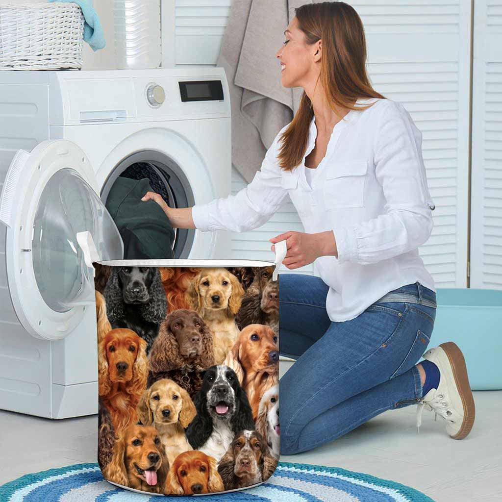 A Bunch Of English Cocker Spaniels Laundry Basket