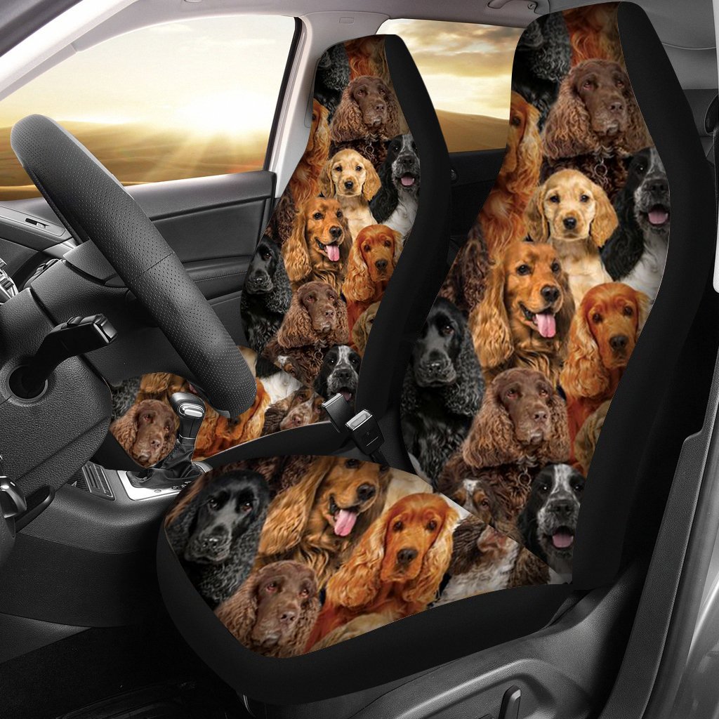 A Bunch Of English Cocker Spaniels Car Seat Cover