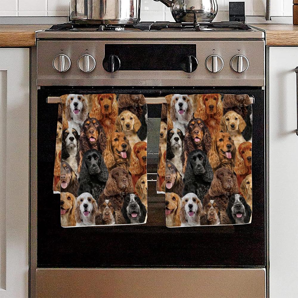A Bunch Of English Cocker Spaniels Kitchen Towel