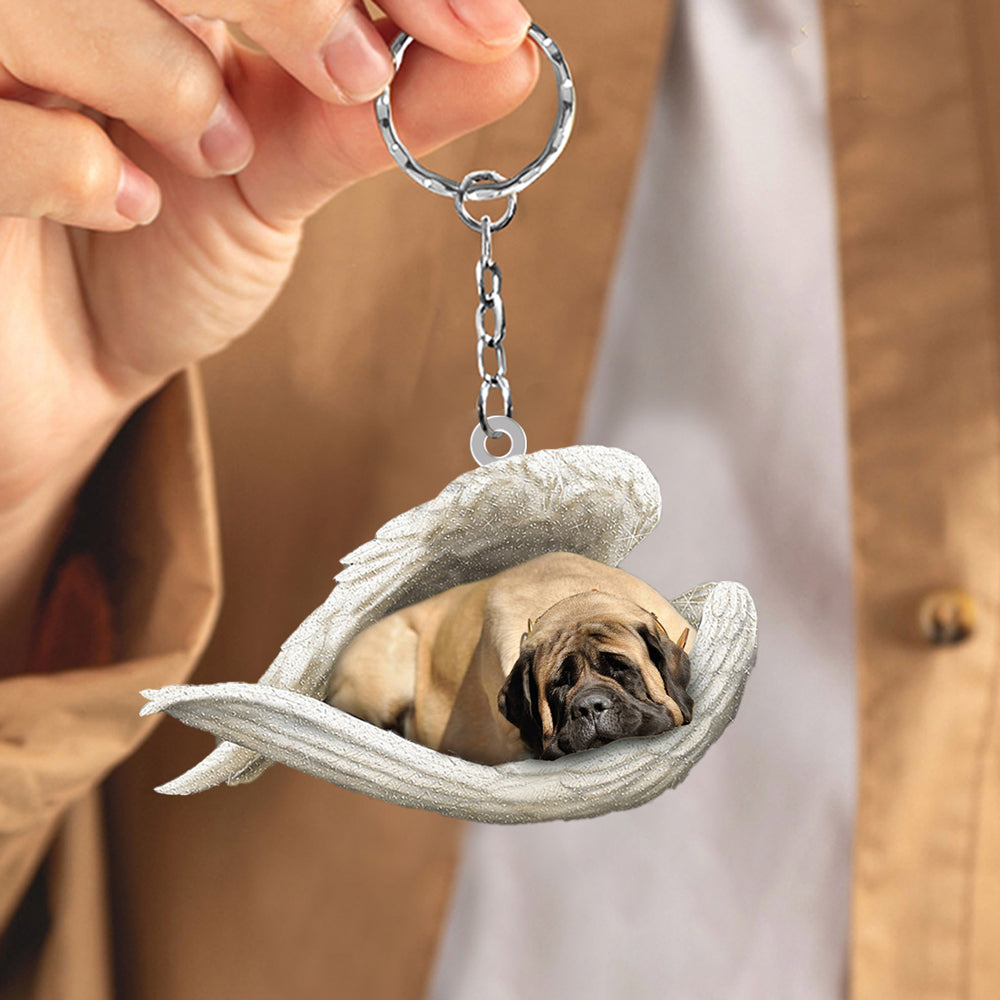 English Mastiff Sleeping Angel Acrylic Keychain