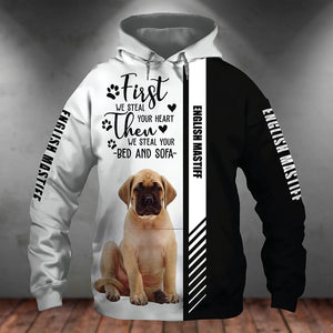 English Mastiff-First We Steal Your Heart Unisex Hoodie