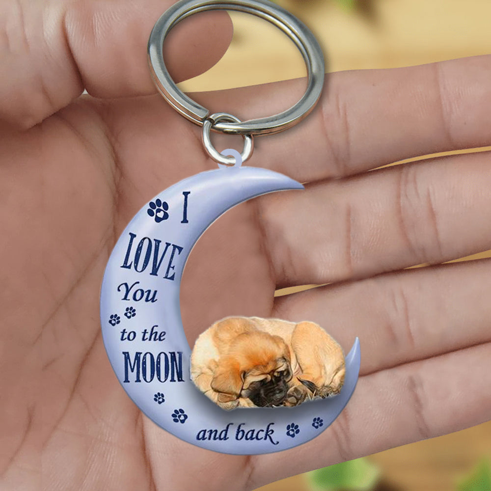 English Mastiff I Love You To The Moon And Back Flat Acrylic Keychain