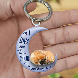 English Mastiff I Love You To The Moon And Back Flat Acrylic Keychain