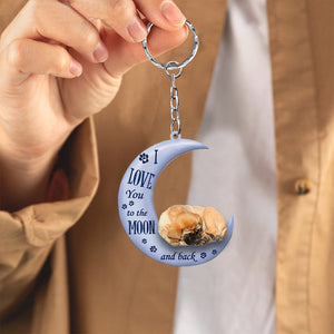 English Mastiff I Love You To The Moon And Back Flat Acrylic Keychain