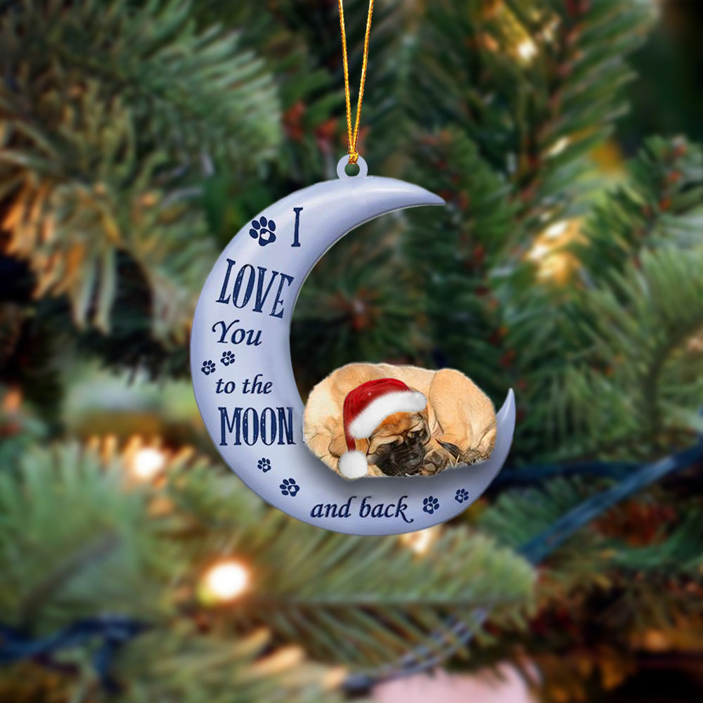 English Mastiff I Love You To The Moon And Back Christmas Ornament