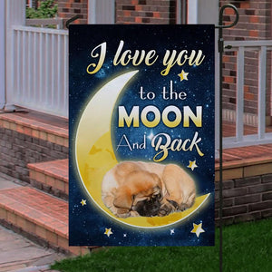 English Mastiff I Love You To The Moon And Back Garden Flag