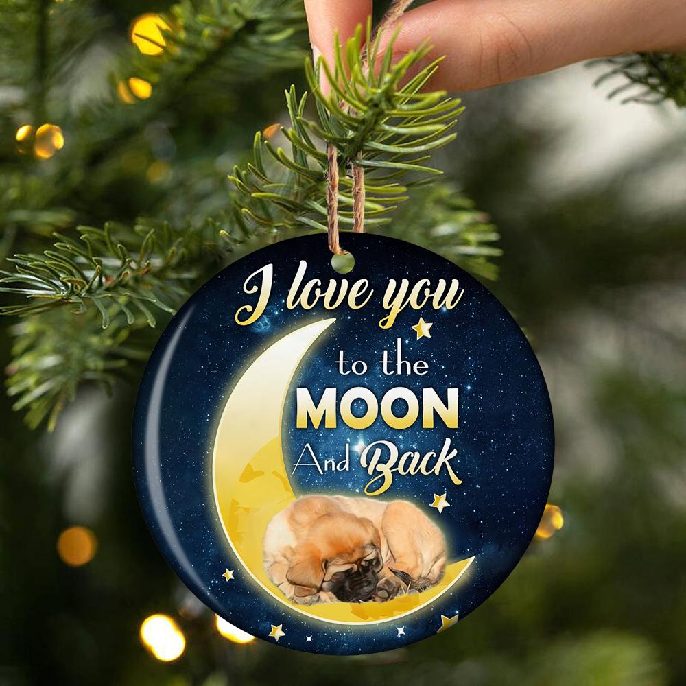 English Mastiff I Love You To The Moon And Back Porcelain/Ceramic Ornament