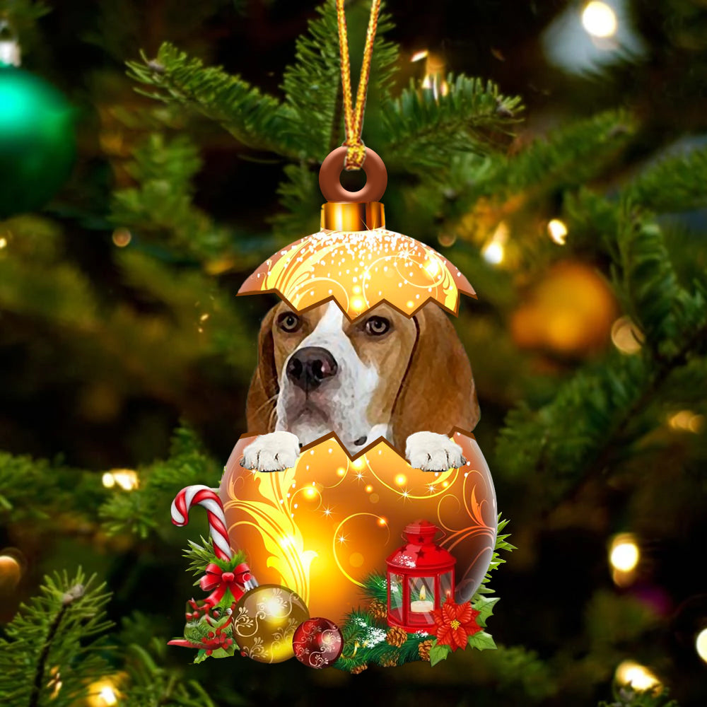 English Pointer In Golden Egg Christmas Ornament