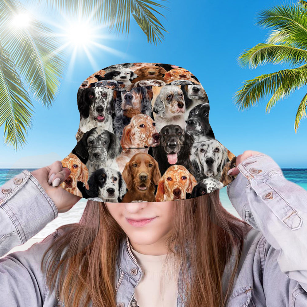 A Bunch Of English Setters Bucket Hat