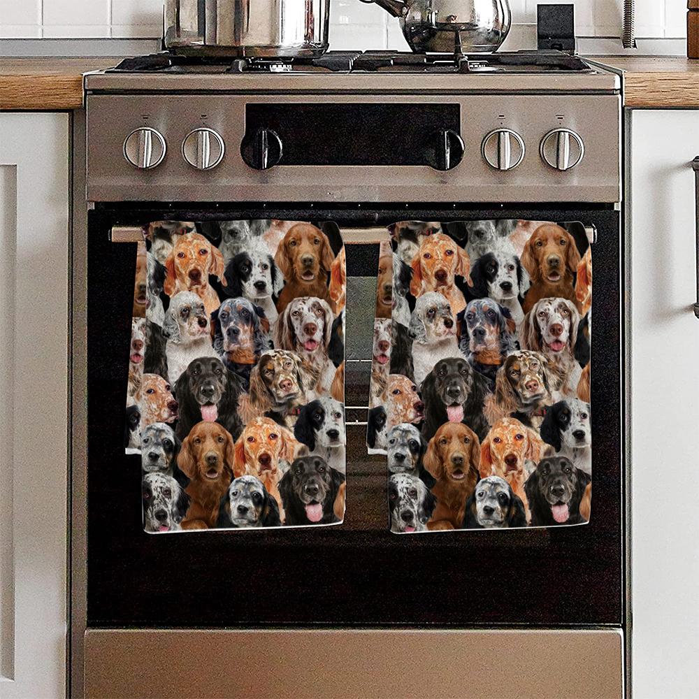 A Bunch Of English Setters Kitchen Towel
