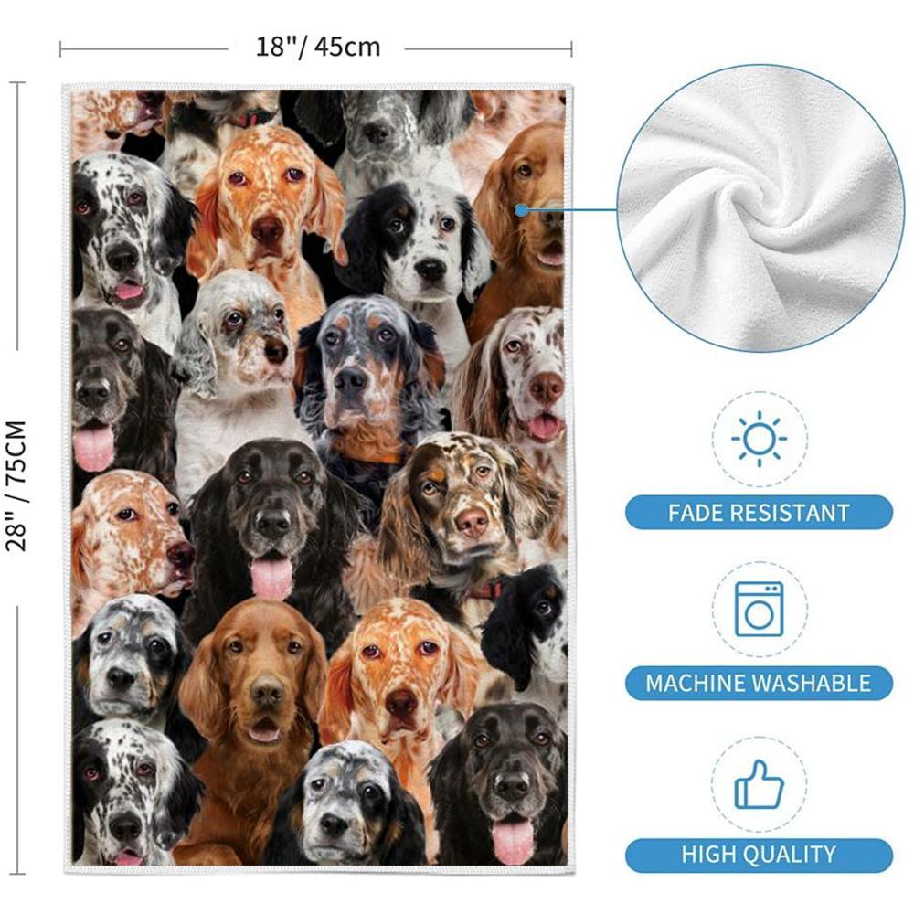 A Bunch Of English Setters Kitchen Towel