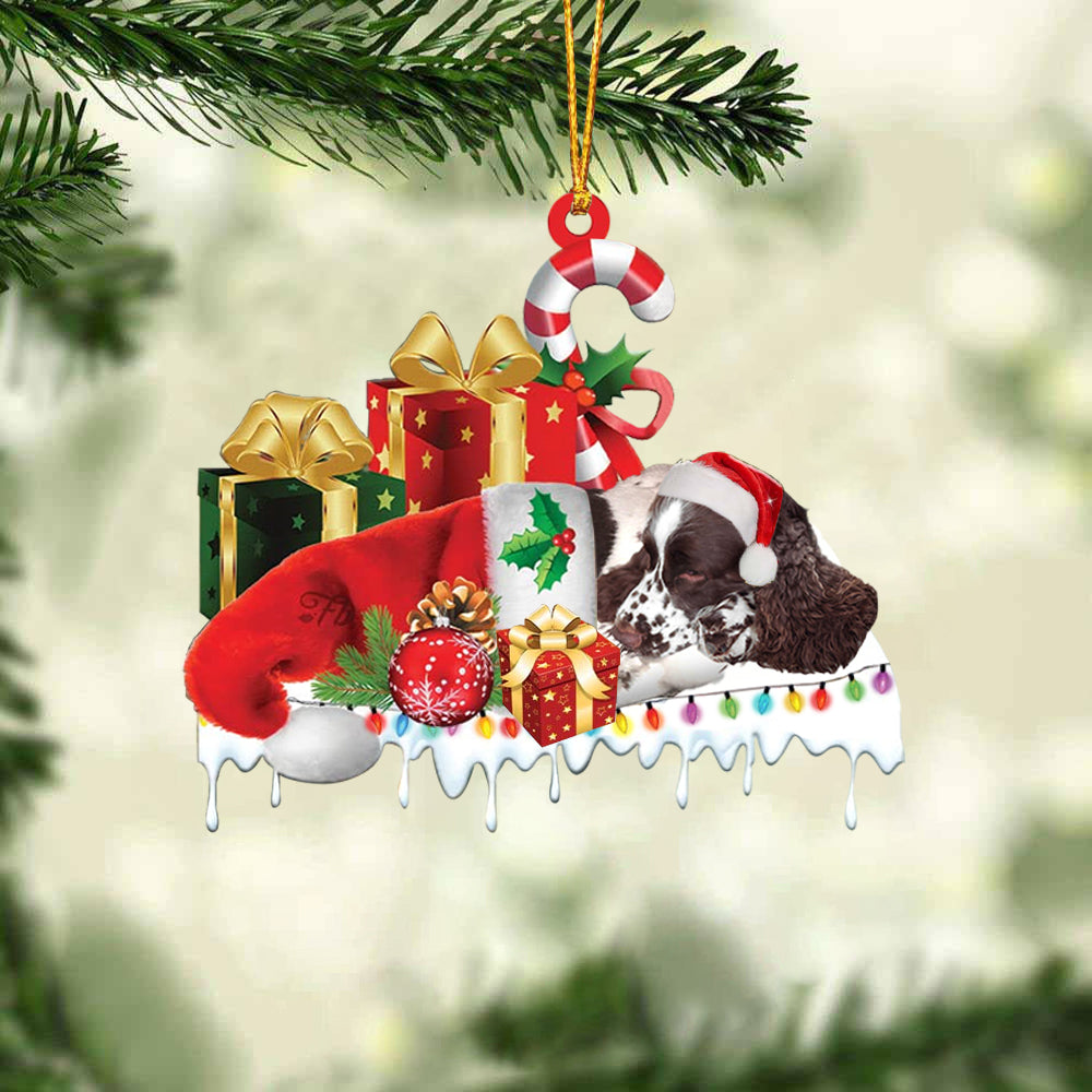 English Springer Spaniel Merry Christmas Hanging Ornament-0211