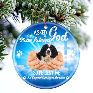 God Send Me A/An English Springer Spaniel Porcelain/Ceramic Ornament