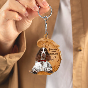 English Springer Spaniel Forever In My Heart Flat Acrylic Keychain
