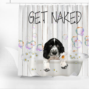 English Springer Spaniel003 Get Naked Daisy Shower Curtain