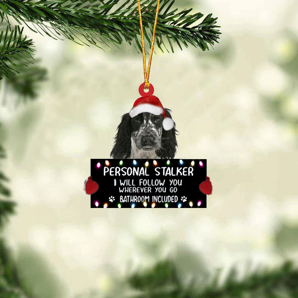 English Springer Spaniel02 Personal Stalker Christmas Hanging Ornament