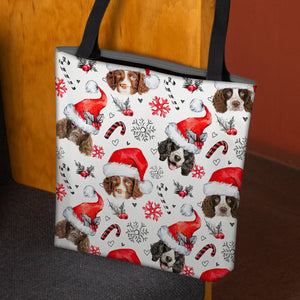 English Springer Spaniel Merry Christmas Tote Bag
