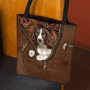 English Springer Spaniel02 Holding Daisy Tote Bag