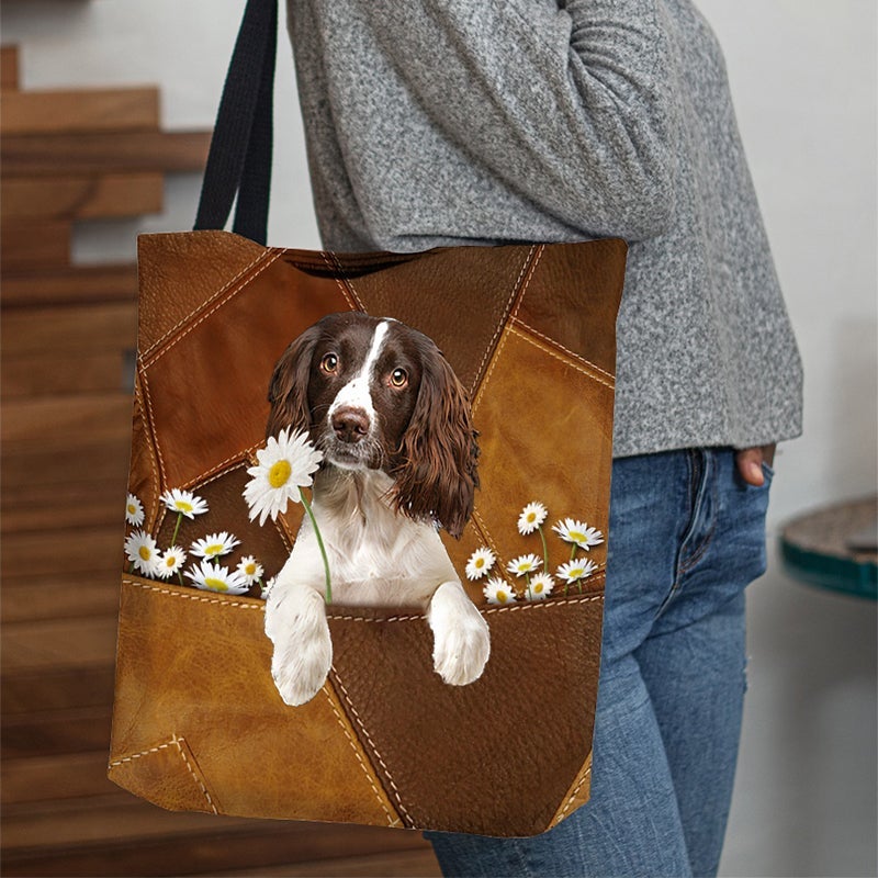 English Springer Spaniel1 Holding Daisy  All Over Printed Tote Bag