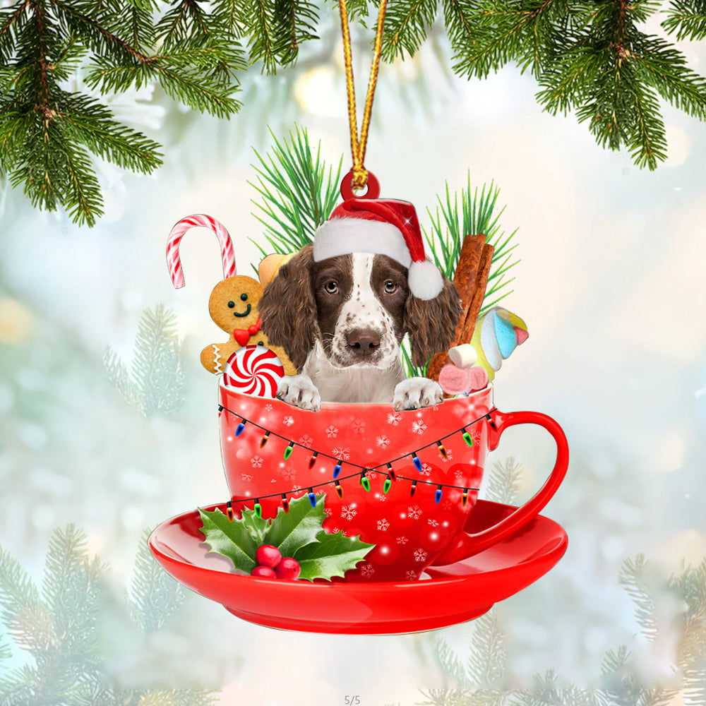 English Springer Spaniel 2 In Cup Merry Christmas Ornament