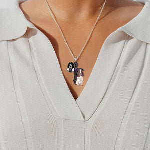 English Springer Spaniel Pray For God Stainless Steel Necklace