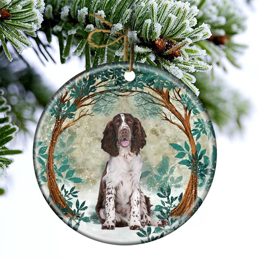 English Springer Spaniel Among Forest Porcelain/Ceramic Ornament