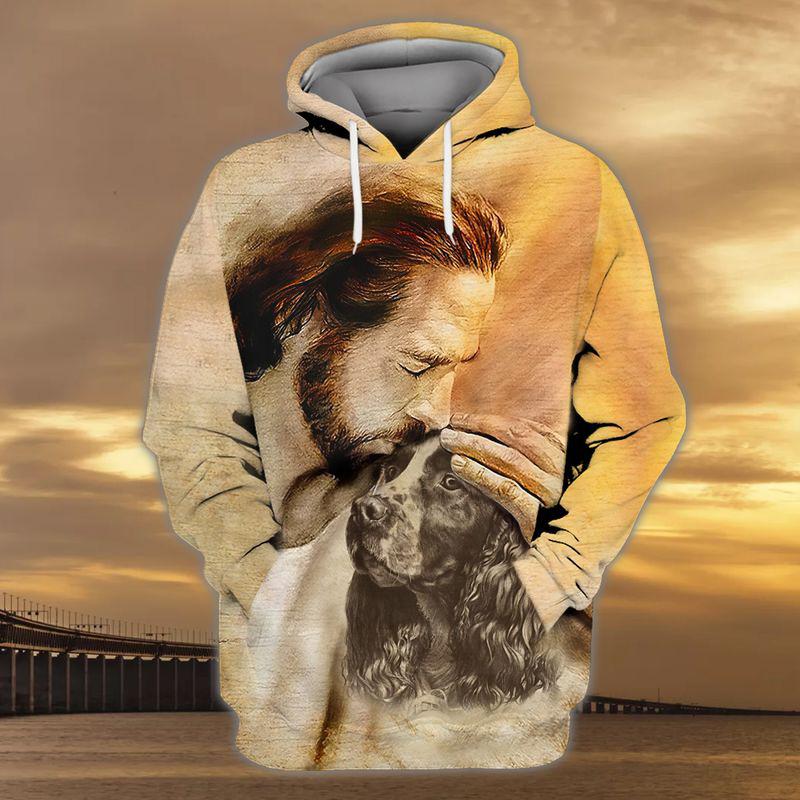 English Springer Spaniel With God Unisex Hoodie