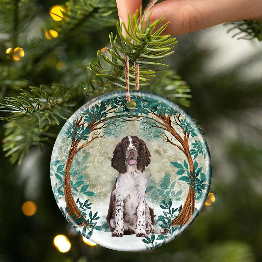English Springer Spaniel Among Forest Porcelain/Ceramic Ornament