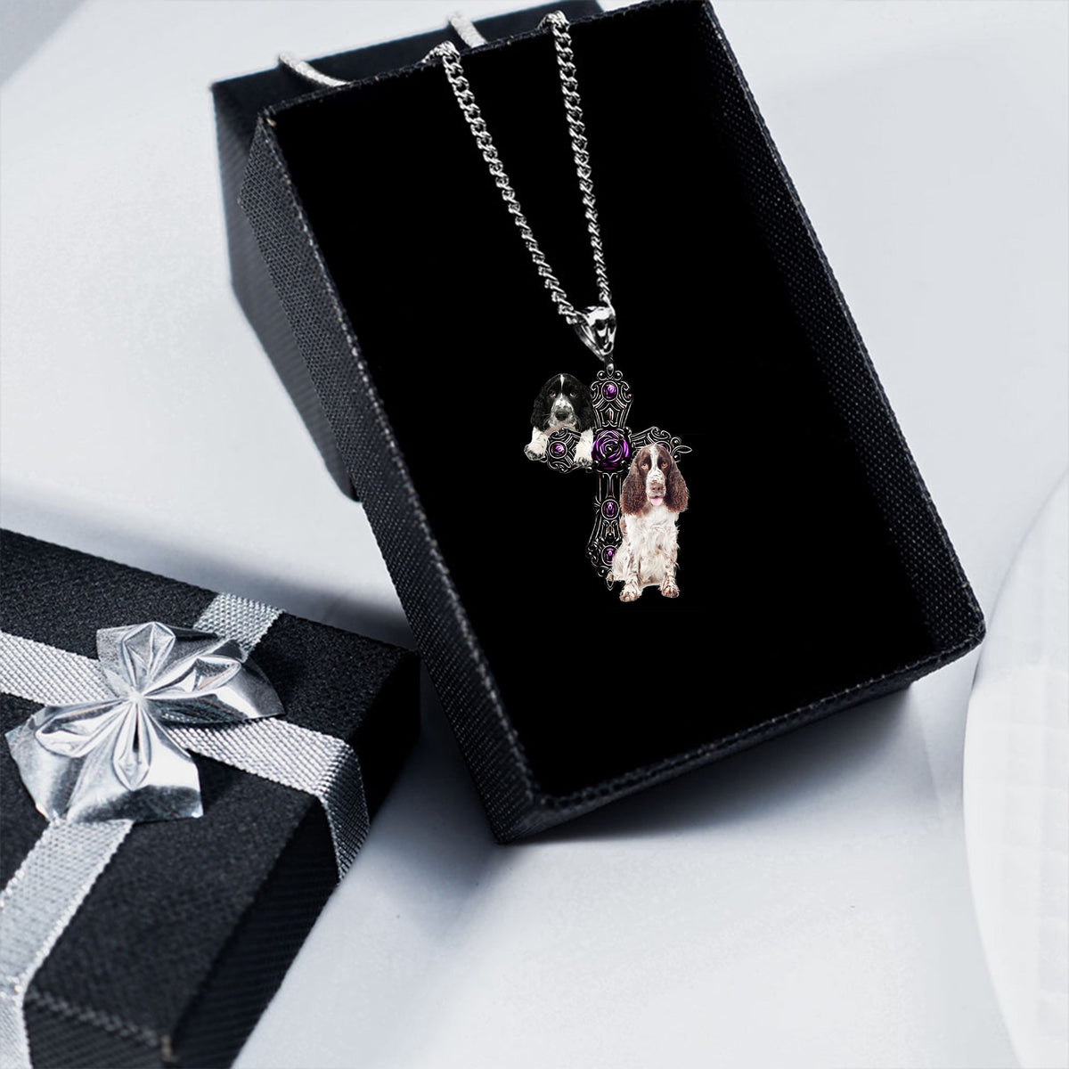 English Springer Spaniel Pray For God Stainless Steel Necklace