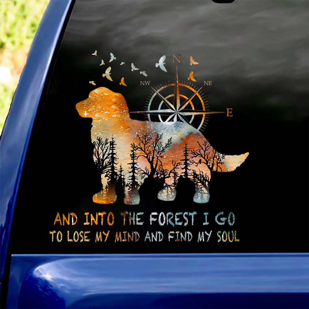 English Springer Spaniel Into The Forest I Go To Lose My Mind And Find My Soul Car/ Door/ Fridge/ Laptop Sticker V1