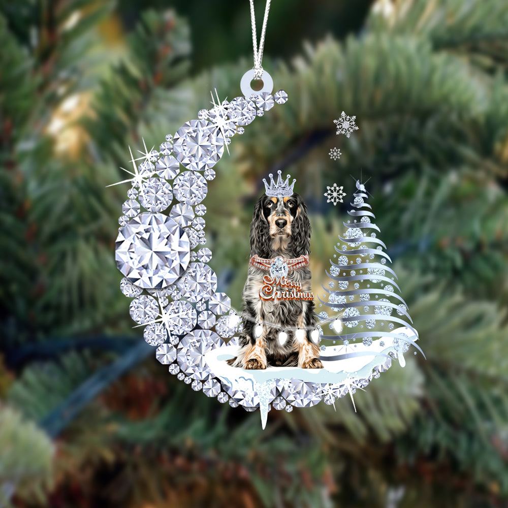 English Springer Spaniel  (5)Diamond Moon Merry Christmas Ornament