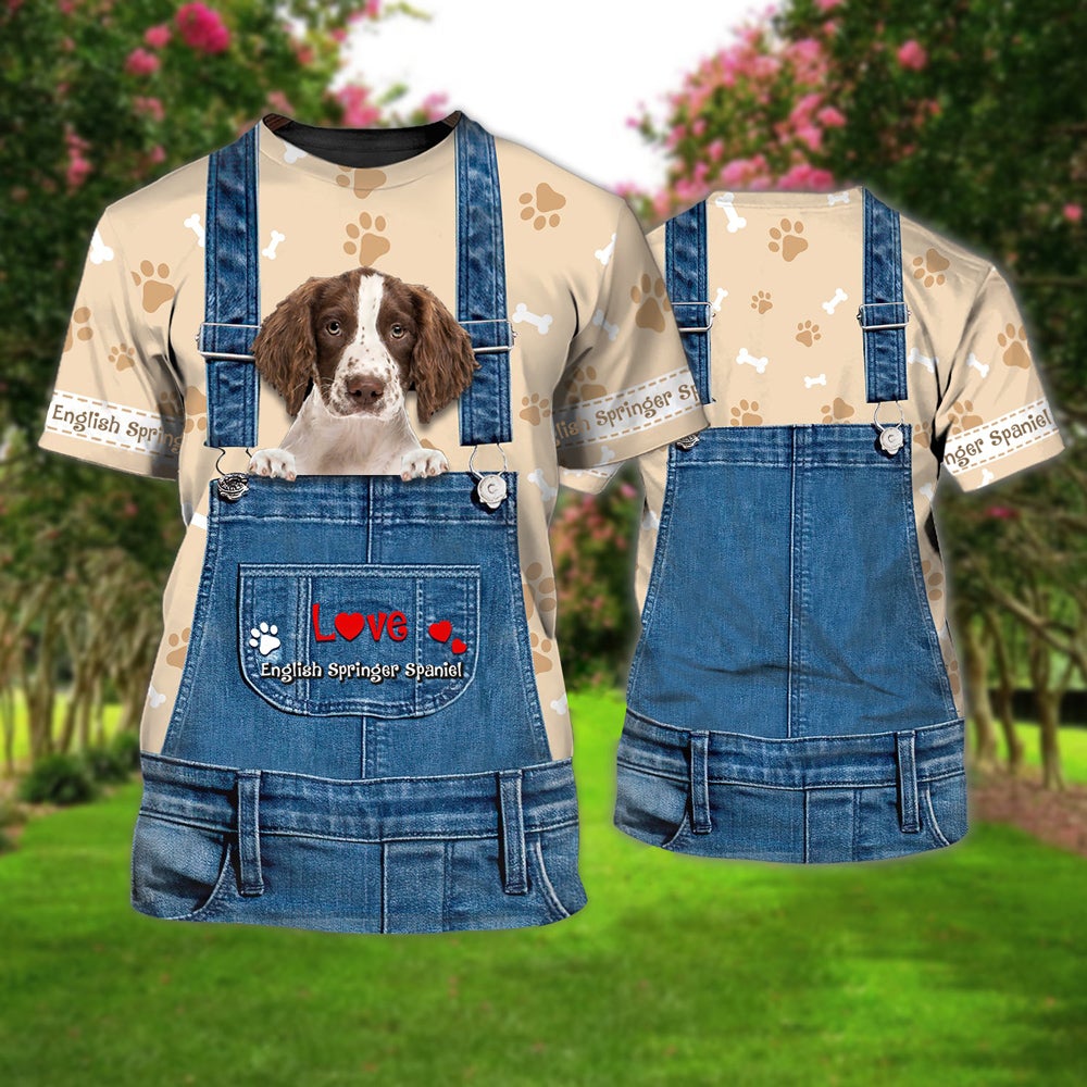 Love English Springer Spaniel Cute Unisex T-shirt