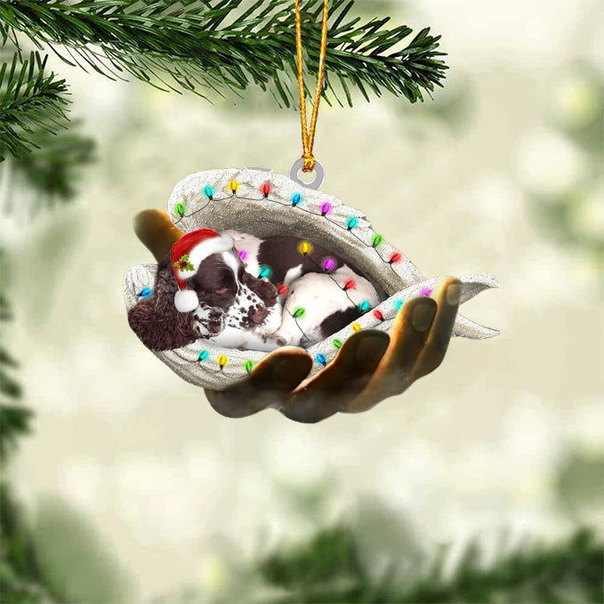 English Springer Spaniel Sleeping Angel In God Hand Christmas Ornament