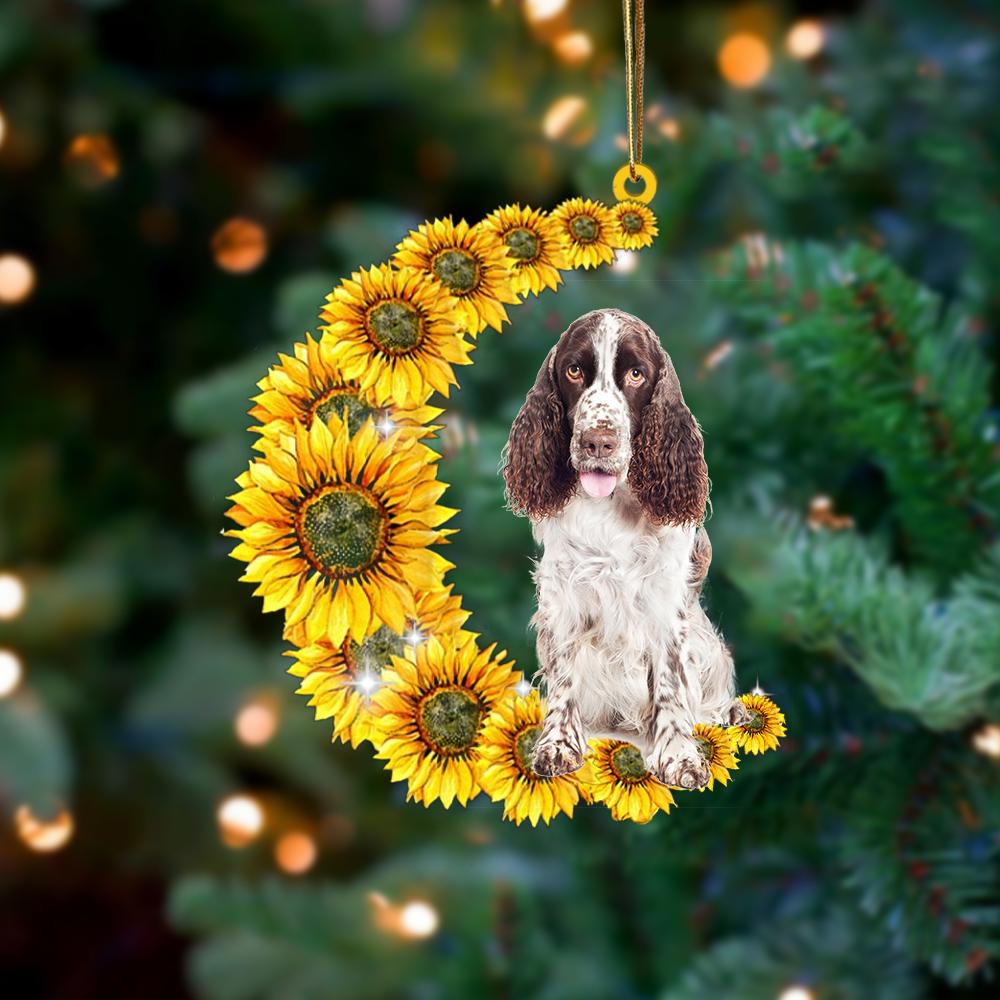 English Springer Spaniel On Sunflower Moon Ornament