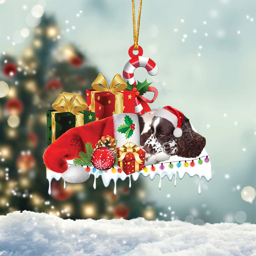 English Springer Spaniel Merry Christmas Hanging Ornament-0211