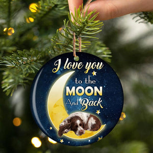 English Springer Spaniel I Love You To The Moon And Back Porcelain/Ceramic Ornament