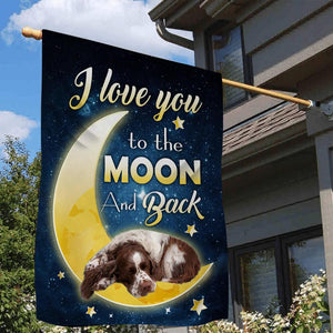 English Springer Spaniel I Love You To The Moon And Back Garden Flag