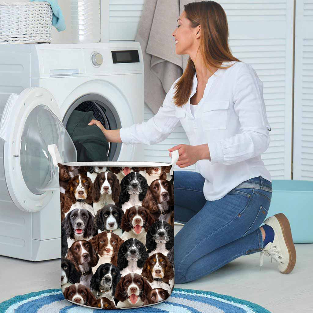A Bunch Of English Springer Spaniels Laundry Basket