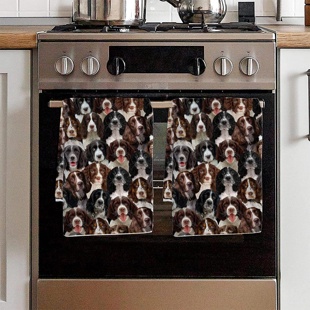 A Bunch Of  English Springer Spaniels Kitchen Towel
