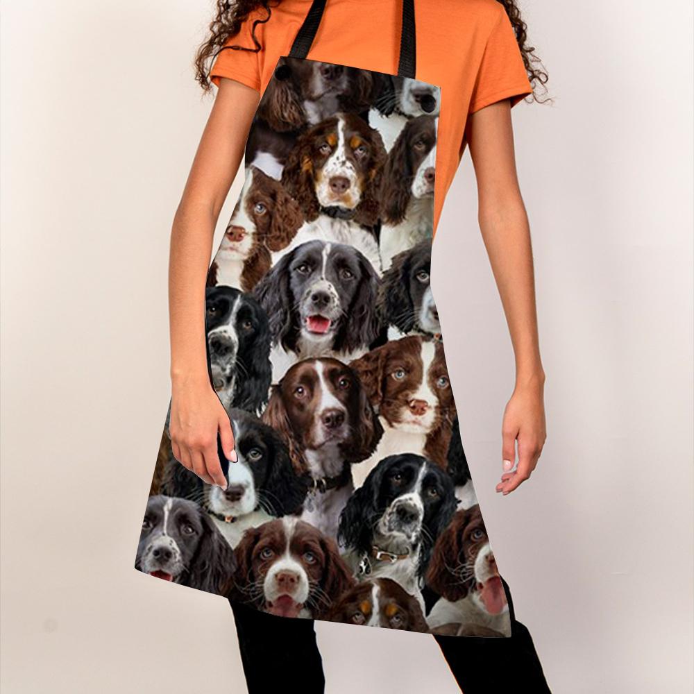 A Bunch Of English Springer Spaniels Apron/Great Gift Idea For Christmas