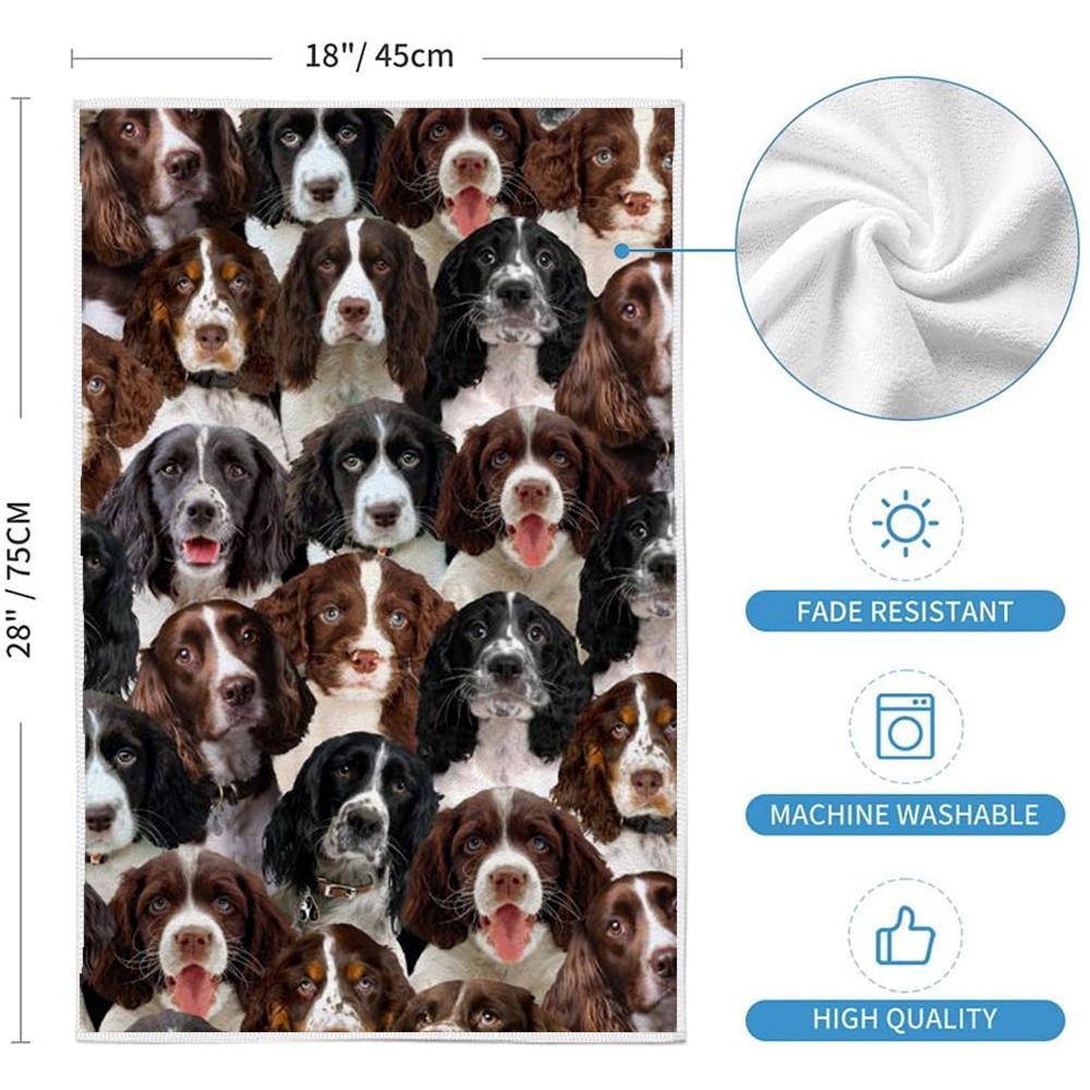 A Bunch Of  English Springer Spaniels Kitchen Towel
