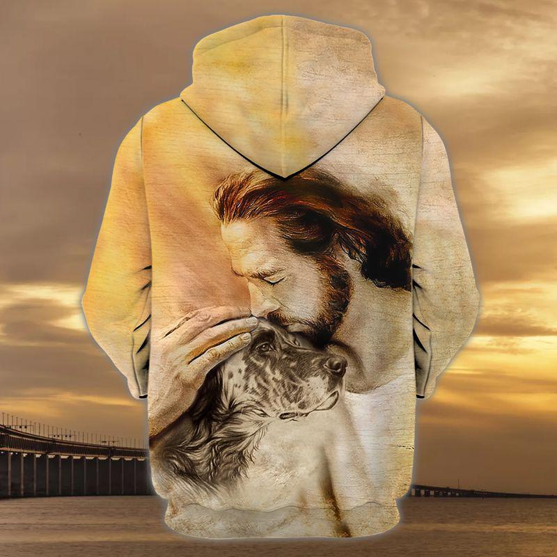 English Setter With God Unisex Hoodie