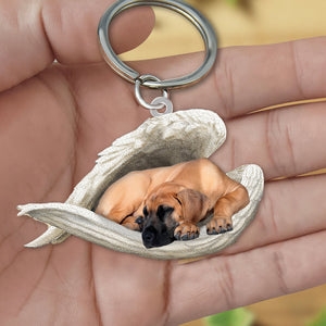 Fawn Great Dane1 Sleeping Angel Acrylic Keychain