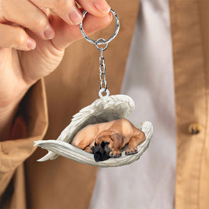 Fawn Great Dane Sleeping Angel Acrylic Keychain