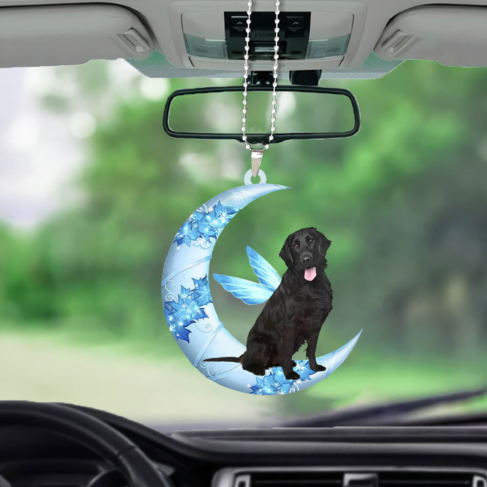Flat Coat Retrievers Angel From The Moon Car Hanging Ornament