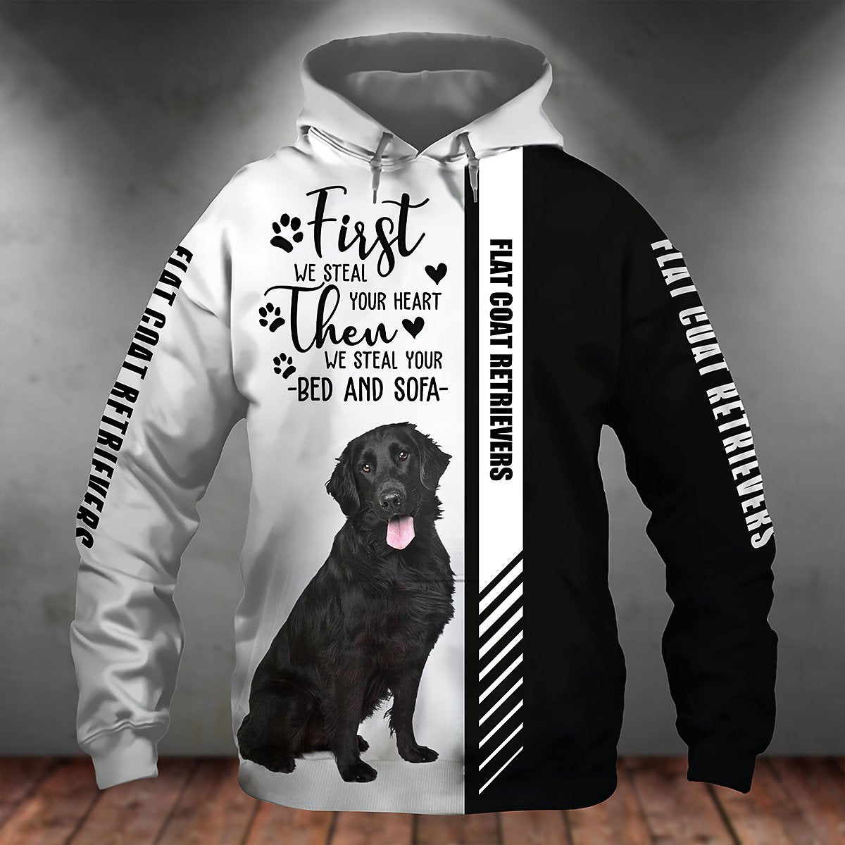 Flat Coat Retriever-First We Steal Your Heart Unisex Hoodie