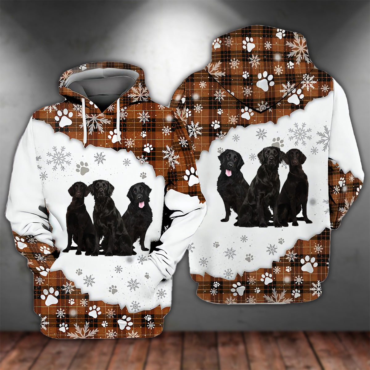 Flat coated Retriever Happy Holiday Unisex Hoodie