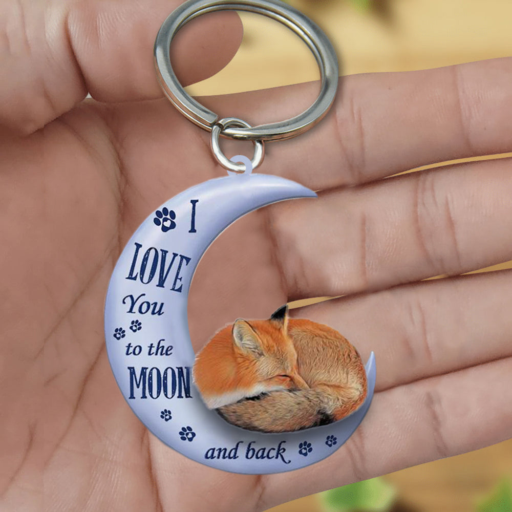 Fox I Love You To The Moon And Back Flat Acrylic Keychain