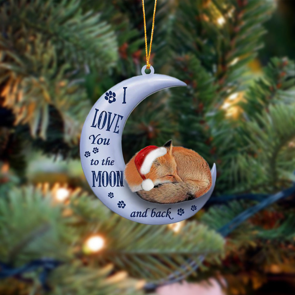 Fox I Love You To The Moon And Back Christmas Ornament